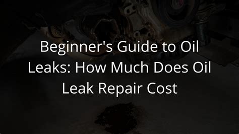 Guide to Oil Leaks: How Much Does Oil Leak Repair。